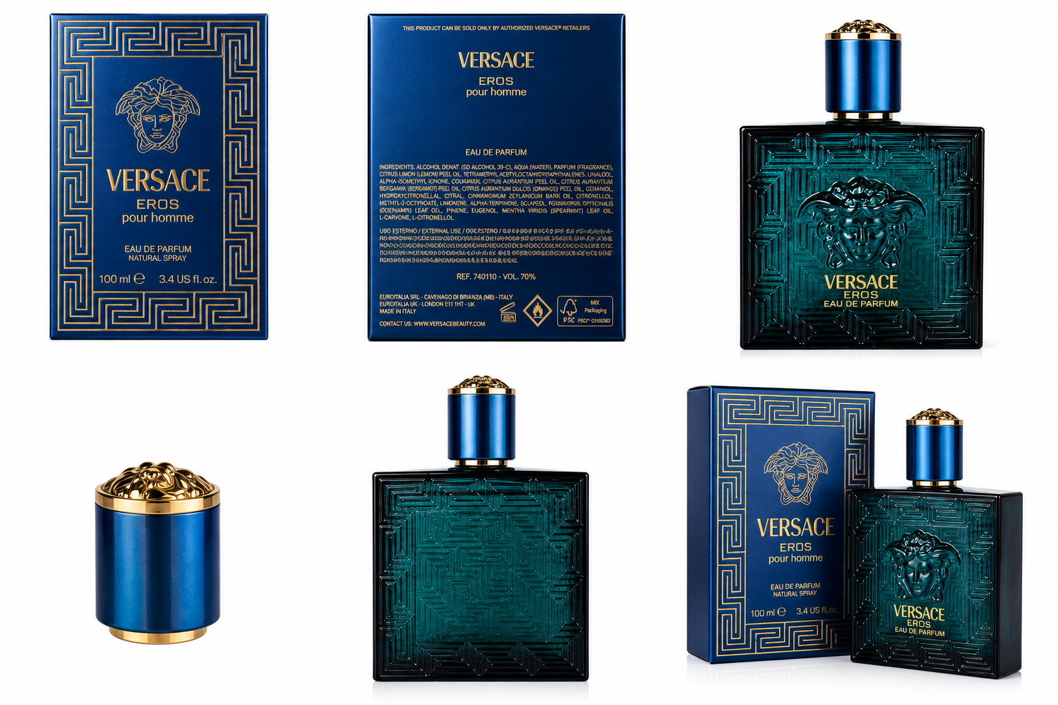 Versace Eros Eau de Parfum 3.4 oz - 100 ml - Men