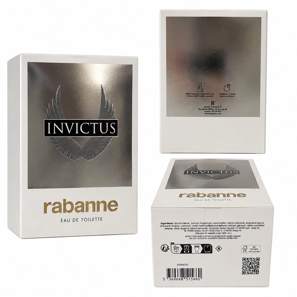 Rabanne Invictus Eau de Toilette for Men 3.4 oz / 100 ML