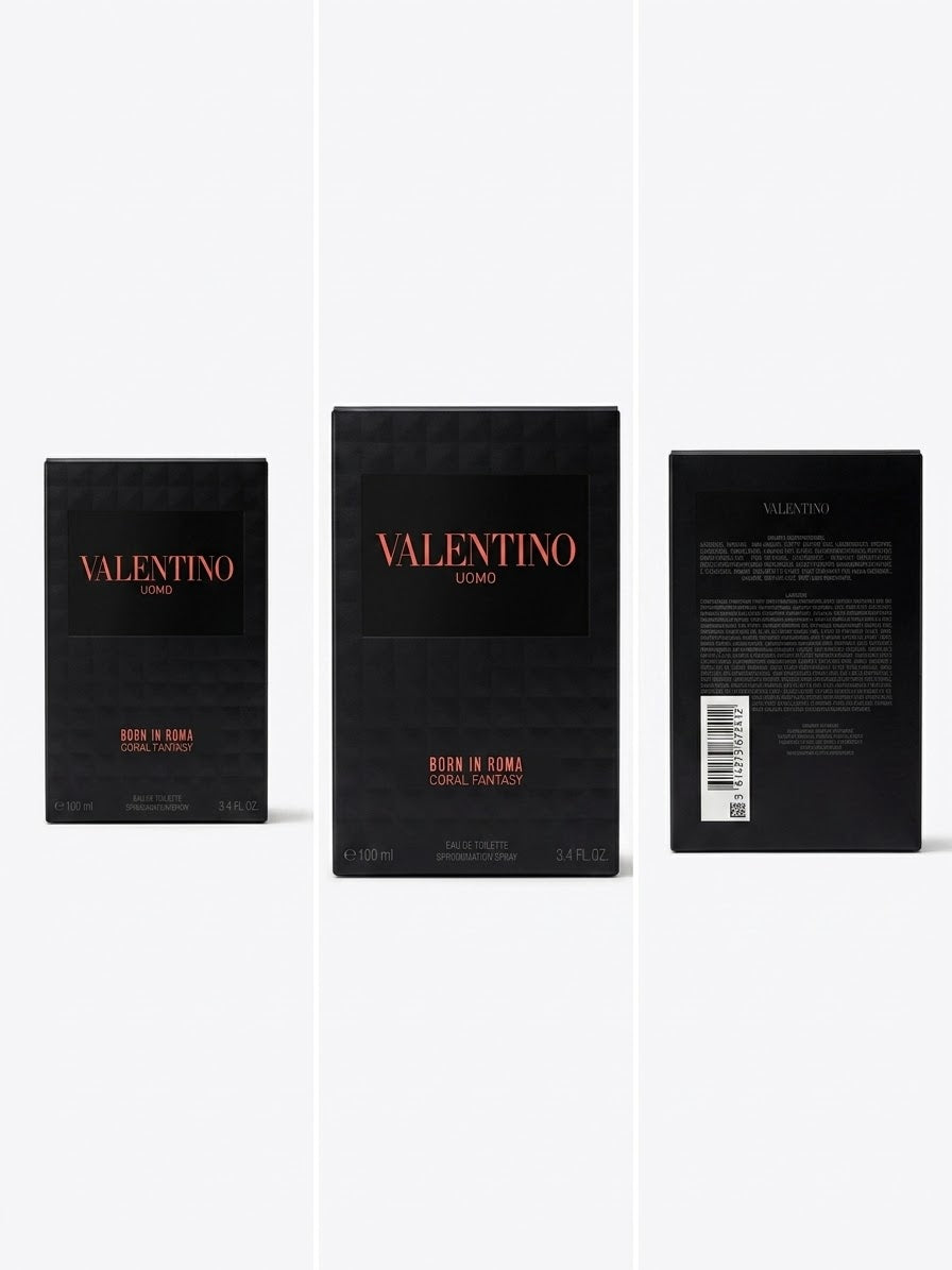Valentino Uomo Born In Roma Coral Fantasy Eau de Toilette for Men -3.4 0z/ 100 ml